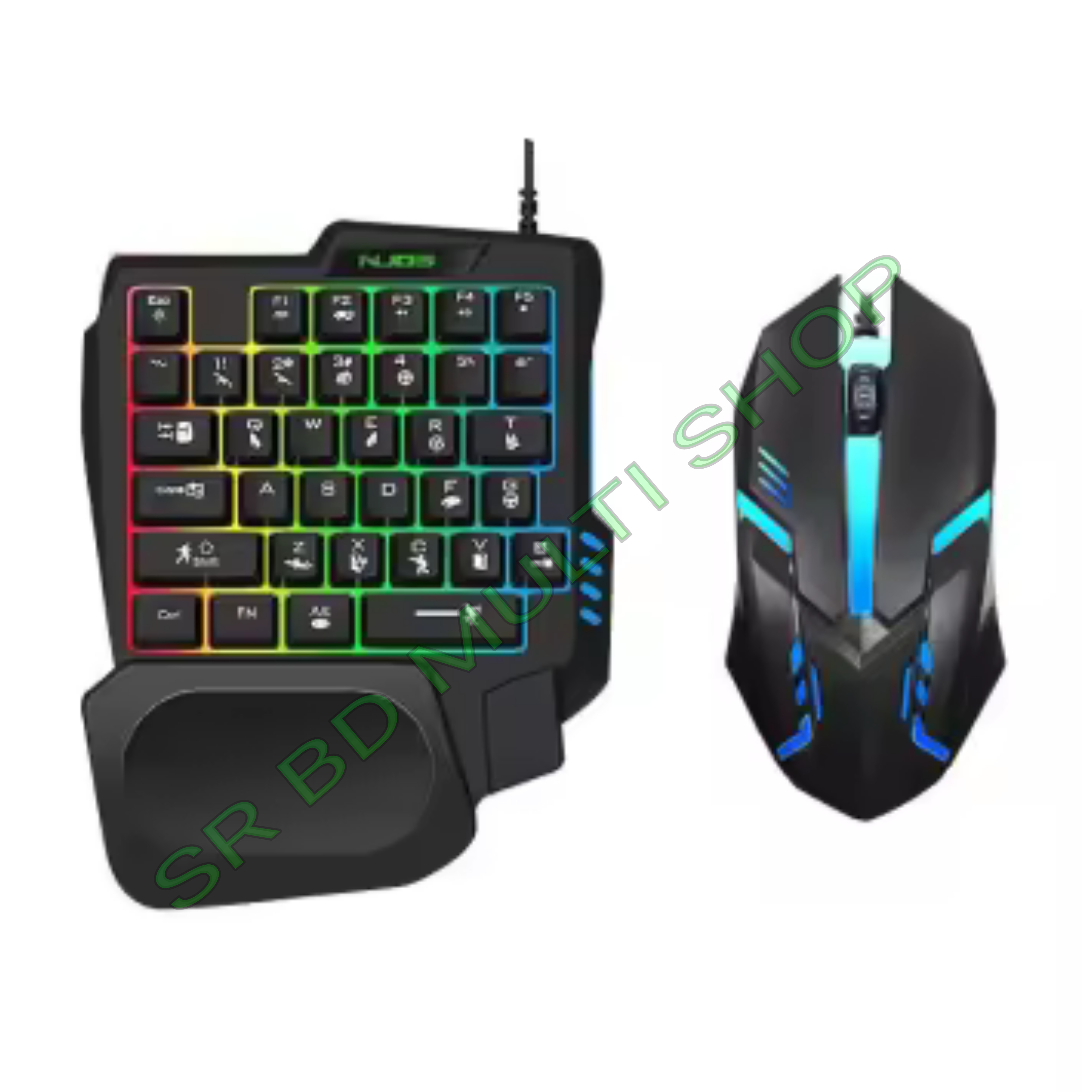 5 in 1 Bluetooth Gaming Keyboard Mouse Converter Combo for Smartphone, play your mobile games using the keyboard and the mouse Gaming Accessory Kit (Multicolor, For Android, iOS). 