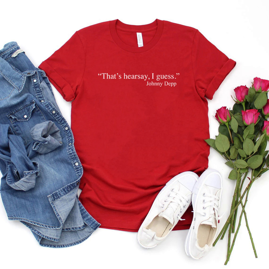 That's Hearsay I Guess Shirt Johnny Depp T-shirt Justice for Johnny T Shirt Graphic T Shirts Tee Short Sleeve Casual Tshirt Tops. 