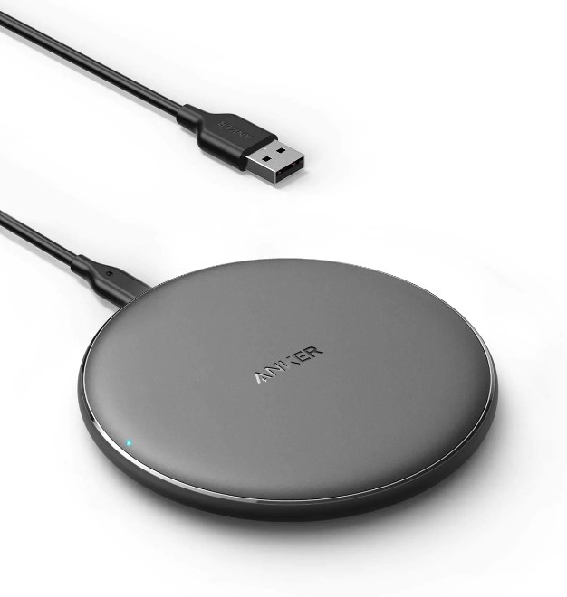 Anker Wireless Charger, PowerWave Pad for iPhone and Samsung, Qi-Certified 10W Max for iPhone 13/13 Pro/12/11/SE 2020/AirPods/Galaxy S20 (No AC Adapter, Not Compatible with MagSafe Magnetic Charging)