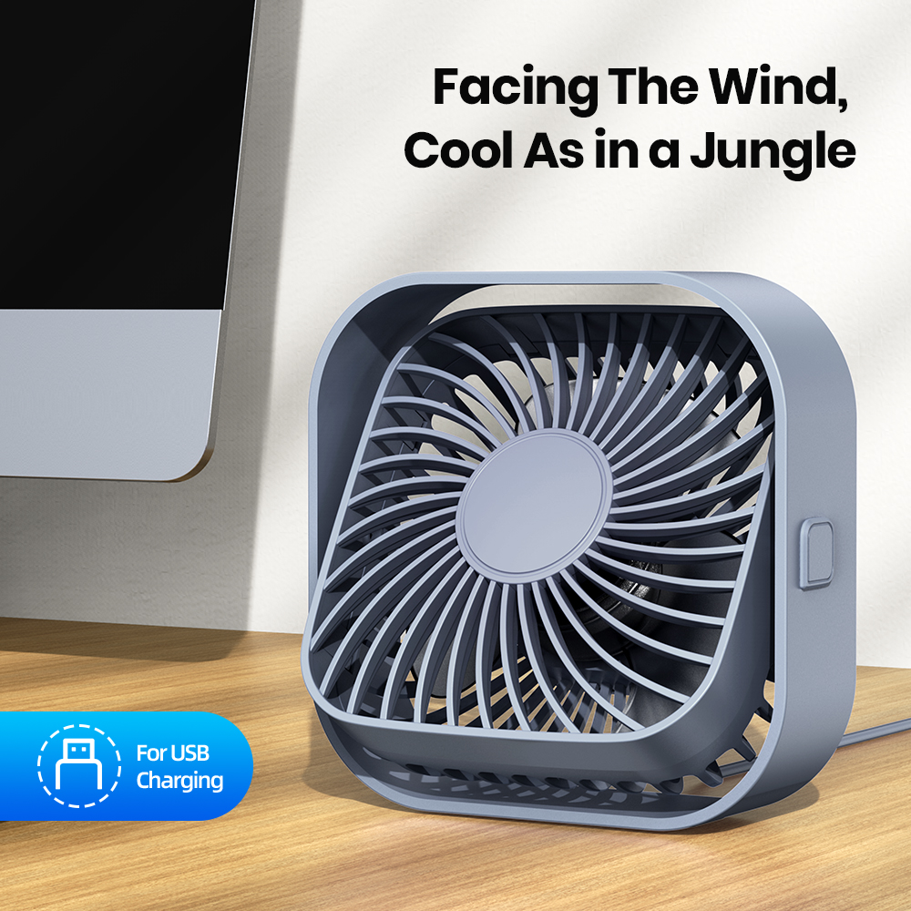 TOPK Mini Portable Fan USB Desk Fan Table Strong Airflow Quiet Operation 3 Speed Wind 360°Rotatable Standing fans for room Home. 