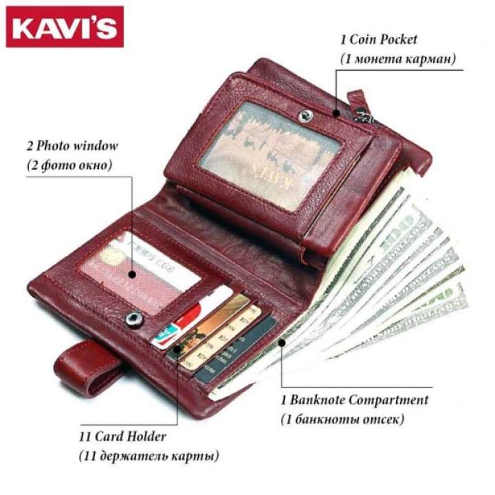 KAVI’s Leather Men/ Women’s Wallet and Coin Purse with RFID Protector