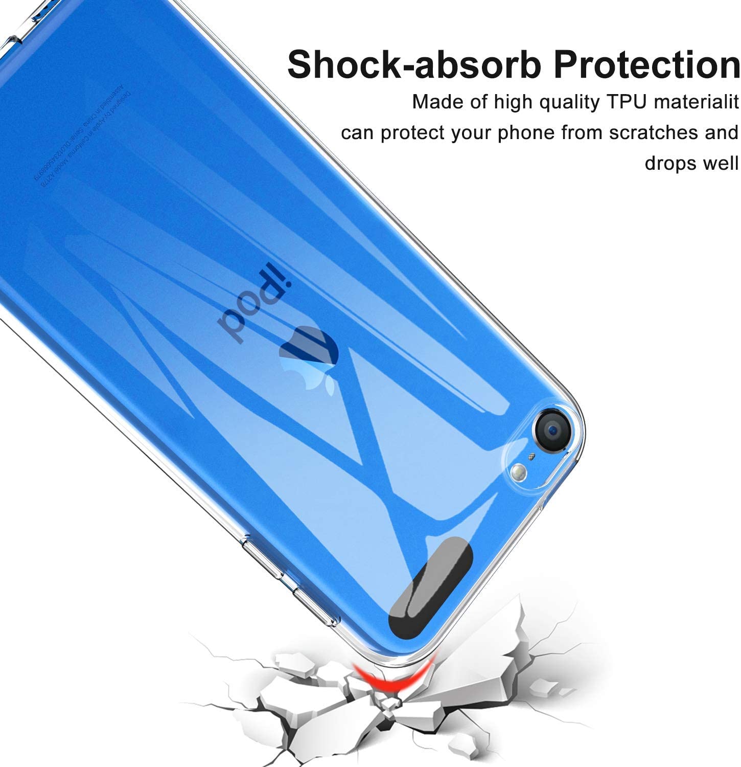 Ultra Thin Clear Soft TPU Back Case Cover For Apple iPod Touch 5th 6th 7th Gen Touch5 Touch6 Touch7. 