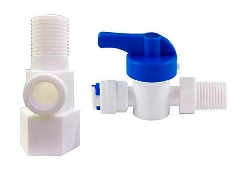 Plastic Inlet Coupling + Gate Valve/Connector Ro/Uv/Water Filter Purifier 1/4" Size (D.V.Set) , Rust Free , Long life , Use with All RO water purifiers with 1/4 inlet. 