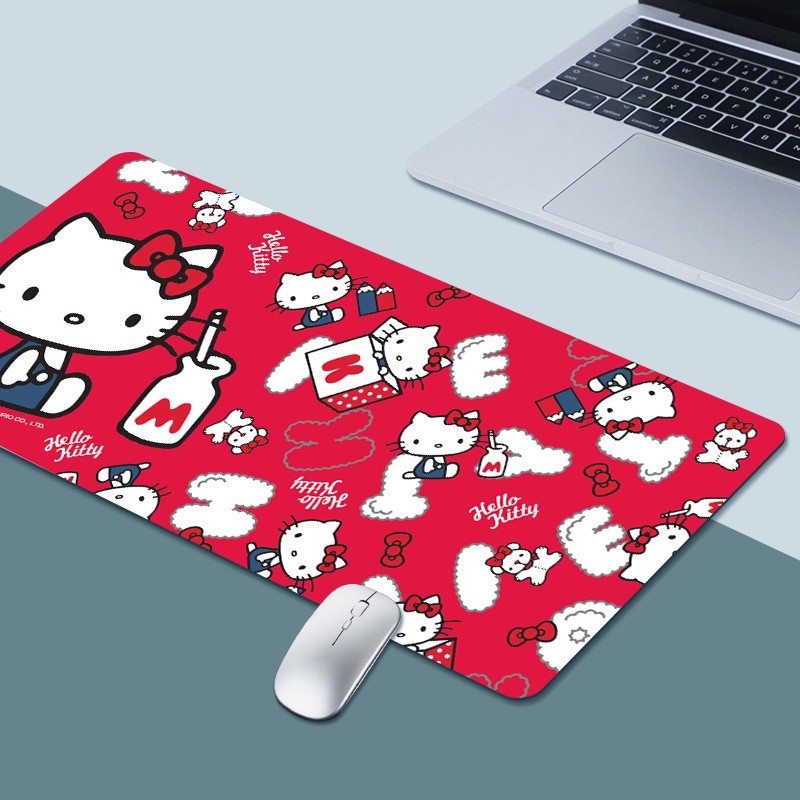 Cute Pink Mouse Pad for Hello Kitty Design with Big Size (60X30X0.2cm) Mousepad. 