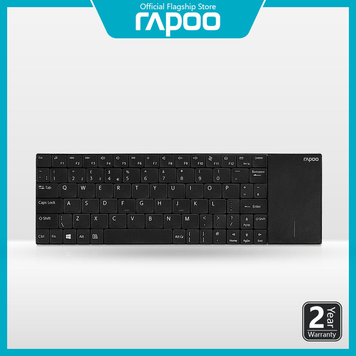 Rapoo E2710 2.4G Wireless Touch Pad Multimedia Keyboard Ultra-slim design Integrated Touchpad Up to 6 months battery life