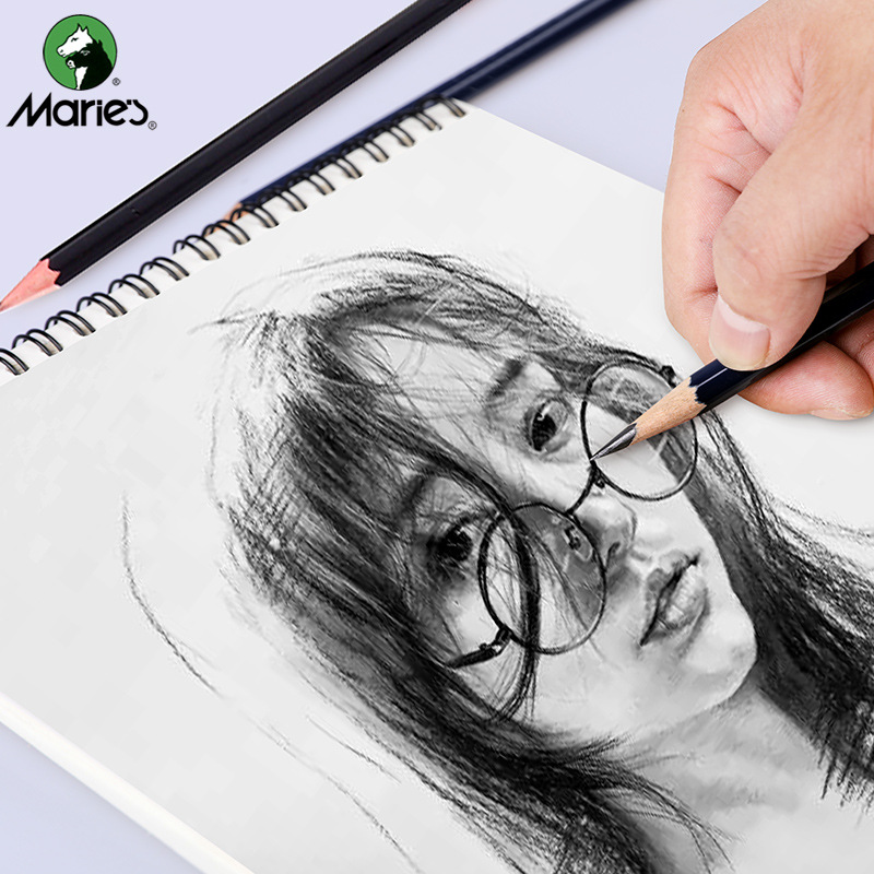 1 Pc HB 2H 4H 6H 1B 12B10B 8B 7B 6B 5B 4B 3B 2B 14B 16B Drawing sketch pencil School art professional practice test pencil. 