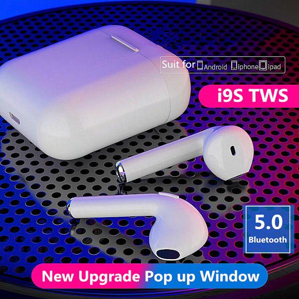 i9s TWS Wireless Headphones Bluetooth 5.0 Earphones Headset Pop-up Window Earbuds With Mic For iPhone Android - Bluetooth Headphone - Bluetooth Headphone - Air Buds - Tws - Bulotooth Headphone. 