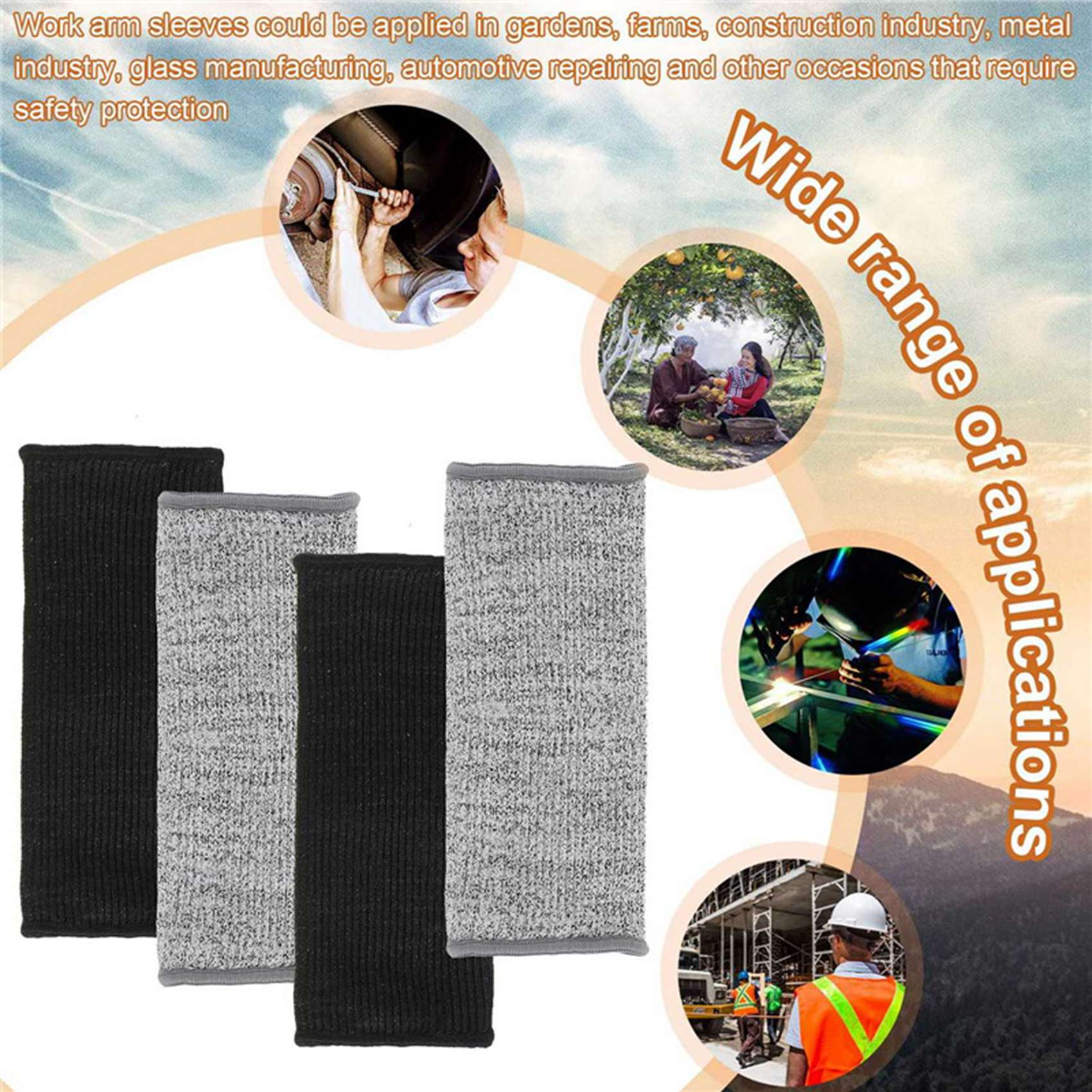 5 Pairs Cut Burn Resistant Sleeves Arm Sleeve Forearm Arm Guard. 