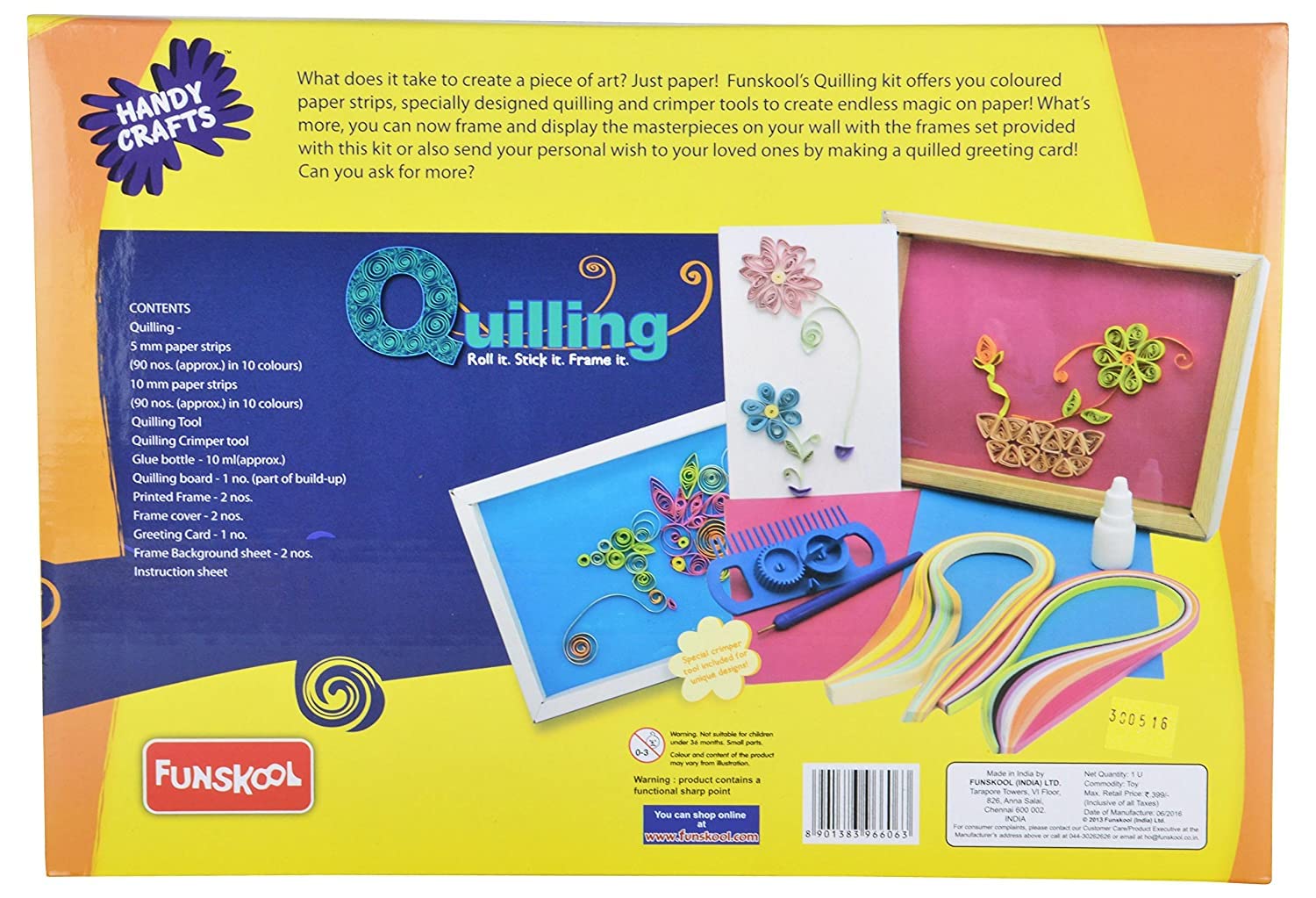 Funskool Quilling Art and Craft Kit Handycrafts Make Your own Quilling Artwork. 