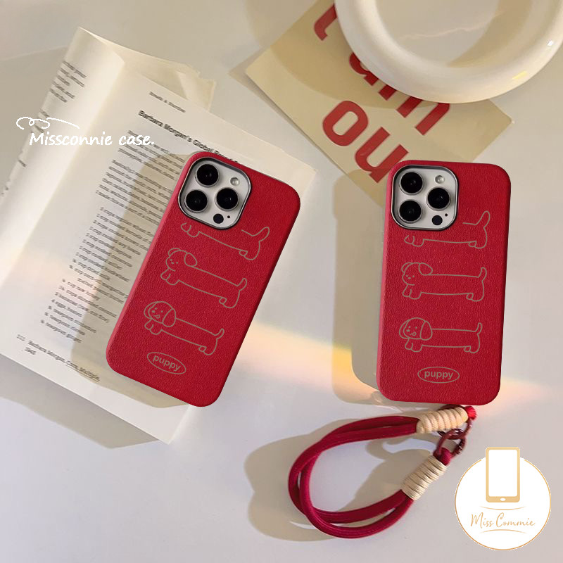 Luxury Lanyard Case for Realme Note 60 50 C63 C67 C15 C65 C35 C61 C11 C25 C21 C3 C30 C51 C53 C20 C21Y C55 C17 C31 C25Y 5 11 5i 5s 7i 12 6i Narzo 50 20 Cute Puppy Dachshund Dog Case