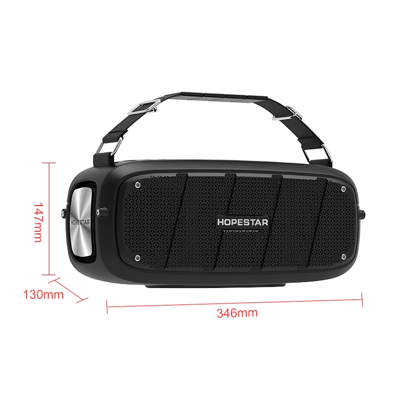 HOPESTAR A20 Pro TWS Portable Outdoor Waterproof Subwoofer Bluetooth Speaker with Microphone, Support Power Bank & Hands-free Call & U Disk & TF Card & 3.5mm AUX. 