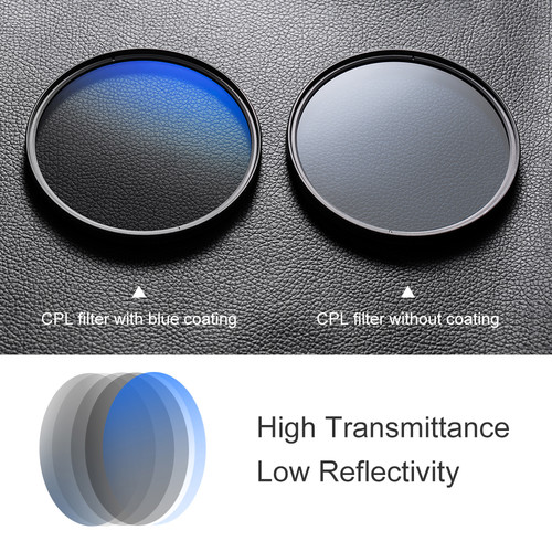 K&F Concept 55mm KF01.1436 HMC Classic Series Slim Multicoated Circular Polarizer CPL Filter. 