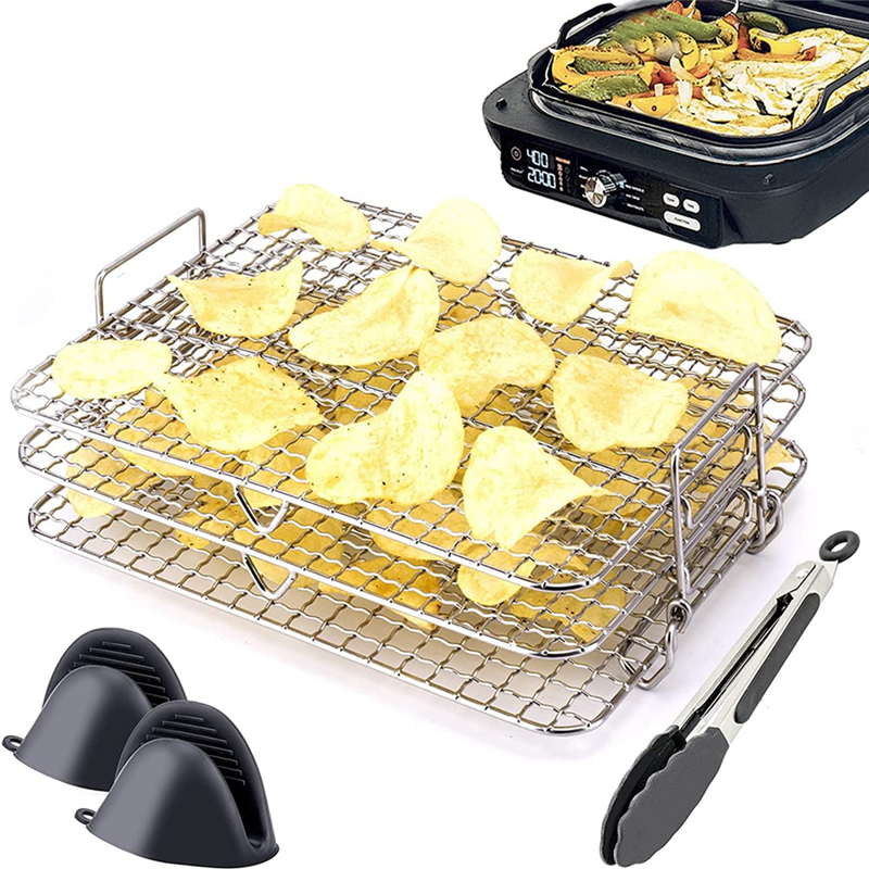 FORIDE Air Fryer Rack for Ninja Foodi Grill XL Air Fryer, Multi-Layer Dehydrator Rack Toast Rack Air Fryer Accessories. 
