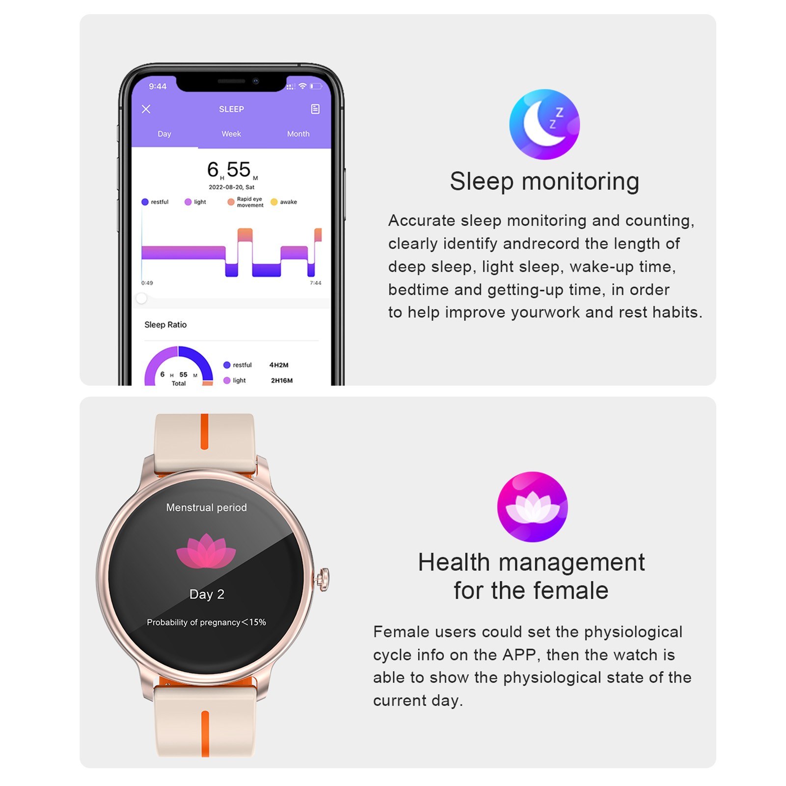 G98 Smart Watch: 1.43-inch Full Touch Screen, Health Monitoring, Exercise Records, for Android & iOS. 