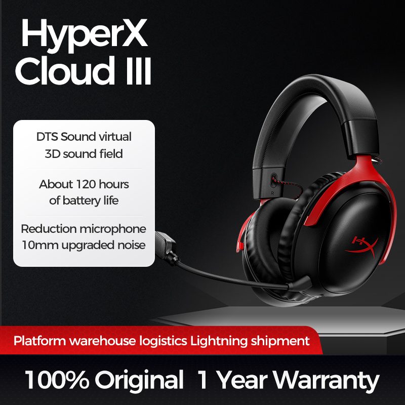 HyperX Cloud 3 IIl Wireless Gaming Headset FPS headset Noise Cancellation Condenser mic 120 hours battery life For PC PS4/PS5