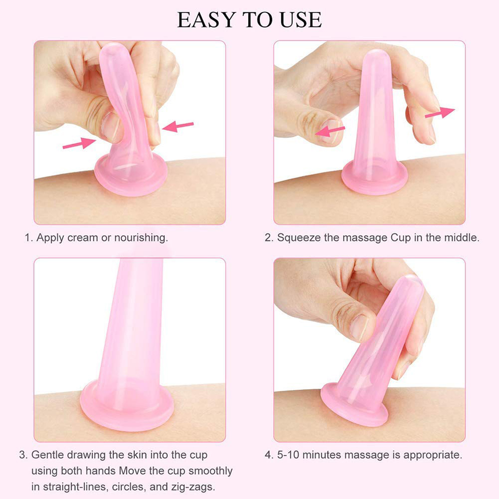 5Pcs Facial Cupping Set for Glowing Skin, Anti Aging Face Massage Cups Reduce Wrinkles and Fine Lines,Silicone Exfoliating Brush. 