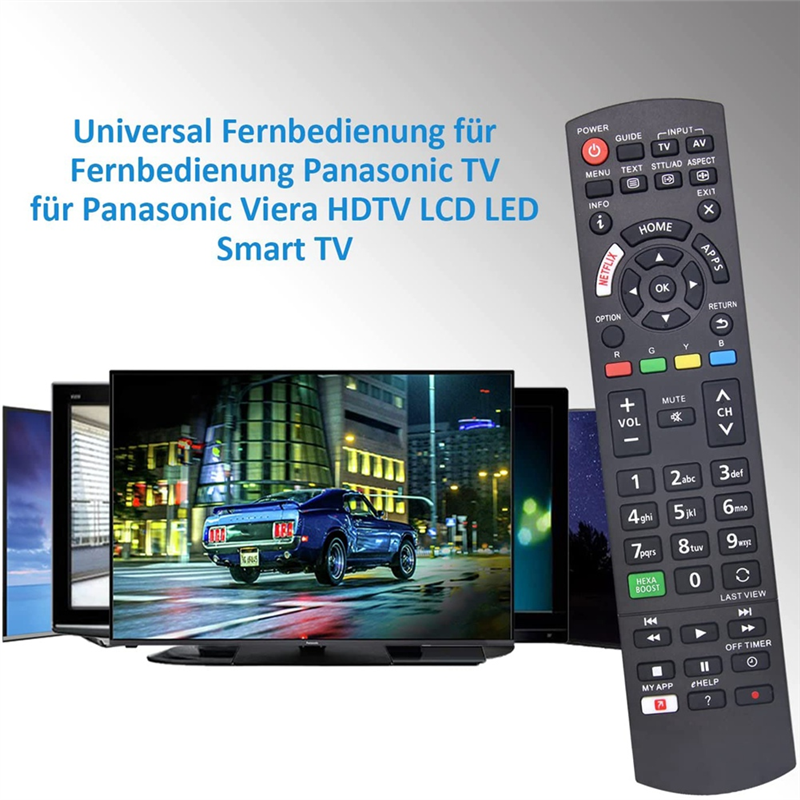 TV Remote Control for Panasonic TV for Panasonic Viera LCD LED 3D TV with Netflix, My App Buttons. 