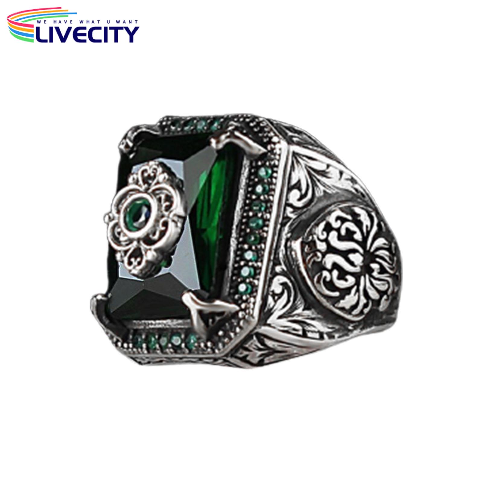 Men Ring Stainless Cubic Zirconia Wide Band Women Circlet