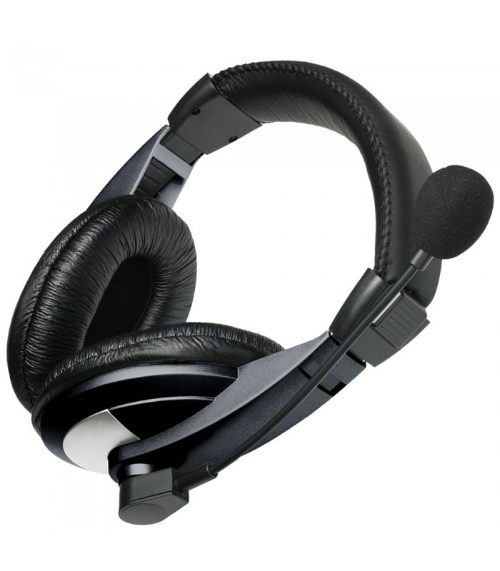 Astrum HS120 / HS125 Dual Plug Large Stereo Headphones with Mic Large Cup Wired Headset with Mic For Computer Laptop. 