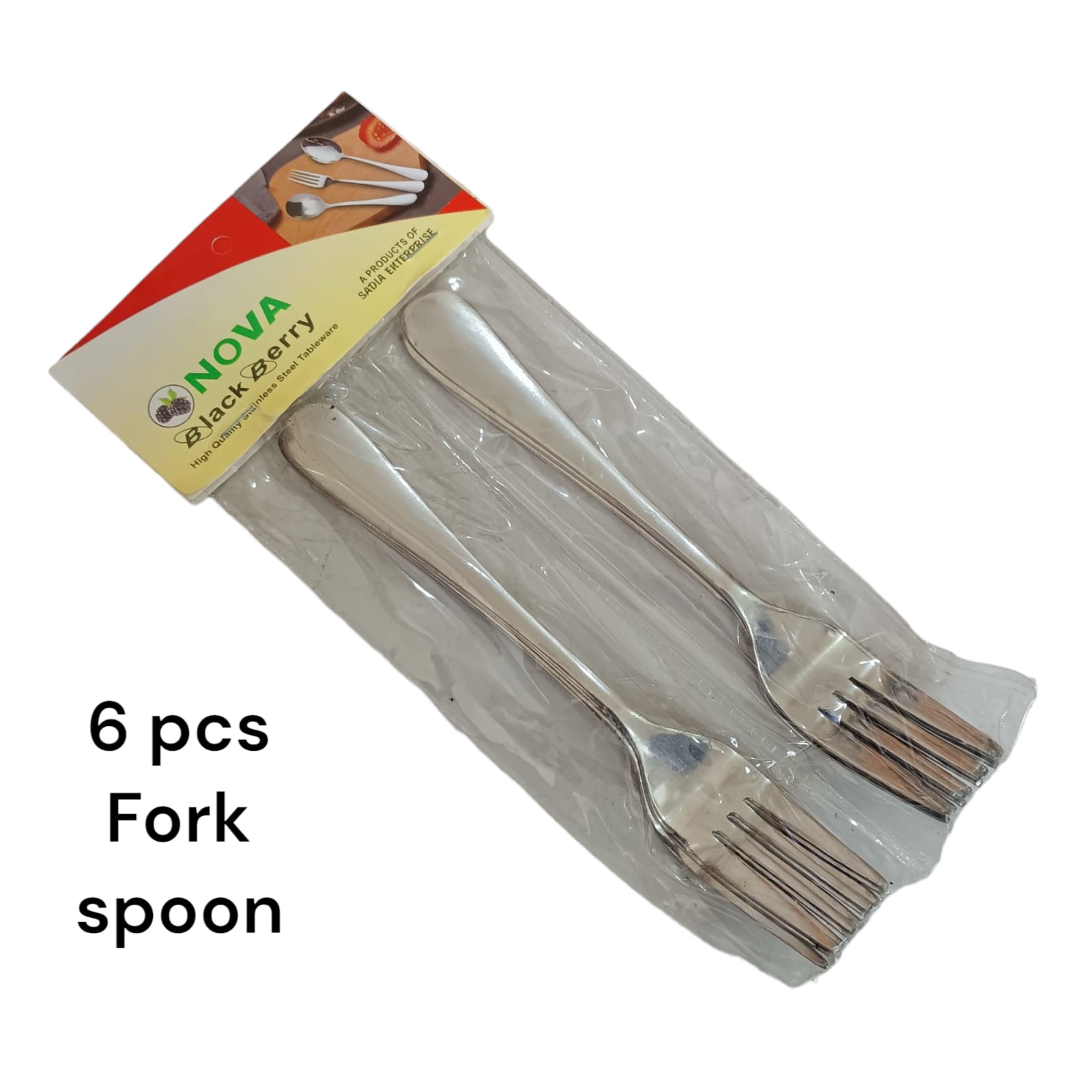 Nova Fork Spoon Set of 6, Stainless Steel, Shiny Silver Mirror Polished, Sturdy, Dishwasher Safe(estore). 