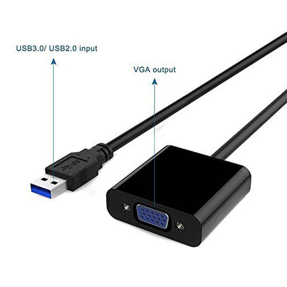USB 3.0 to VGA Adapter USB to VGA Video Graphic Card Display External Cable Adapter for PC Laptop. 