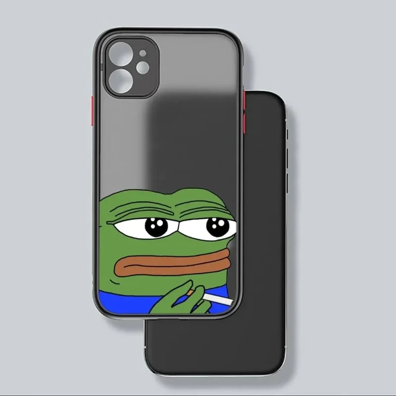2023 New Sad Frog pepe Phone Case iPhone 11 13 12 14 Pro 7 XR X XS Max 8 6 6S Plus 13Pro Moonlight Shines. 