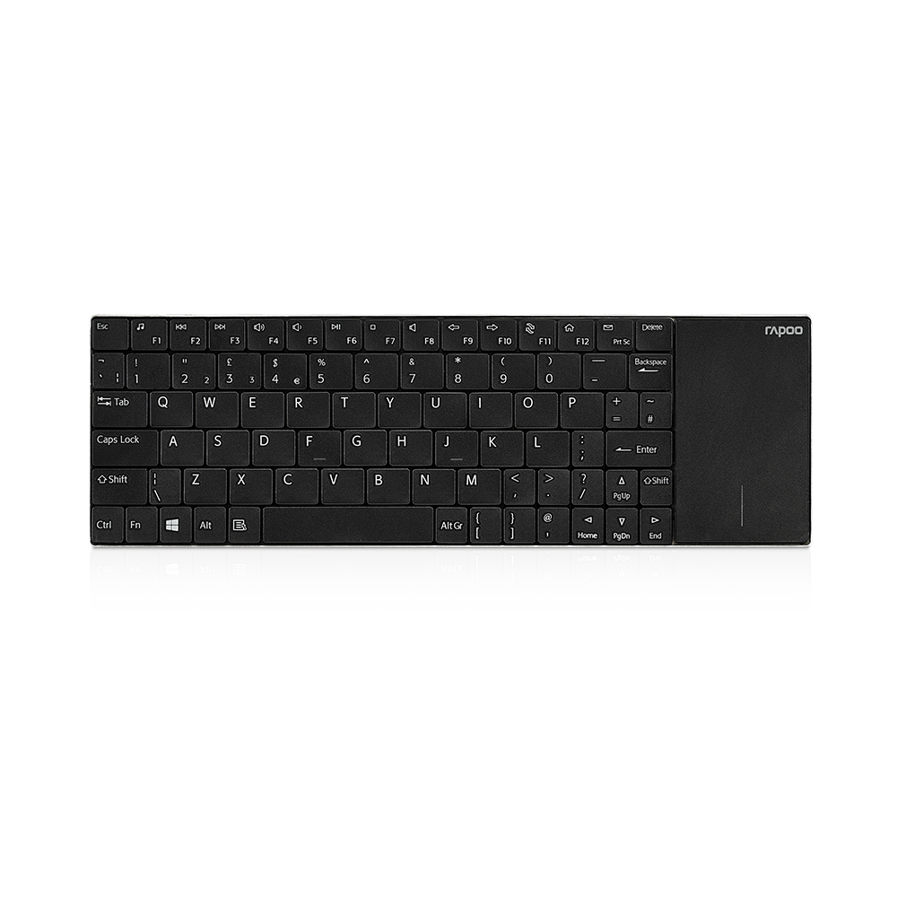 Rapoo E2710 2.4G Wireless Touch Pad Multimedia Keyboard Ultra-slim design Integrated Touchpad Up to 6 months battery life. 