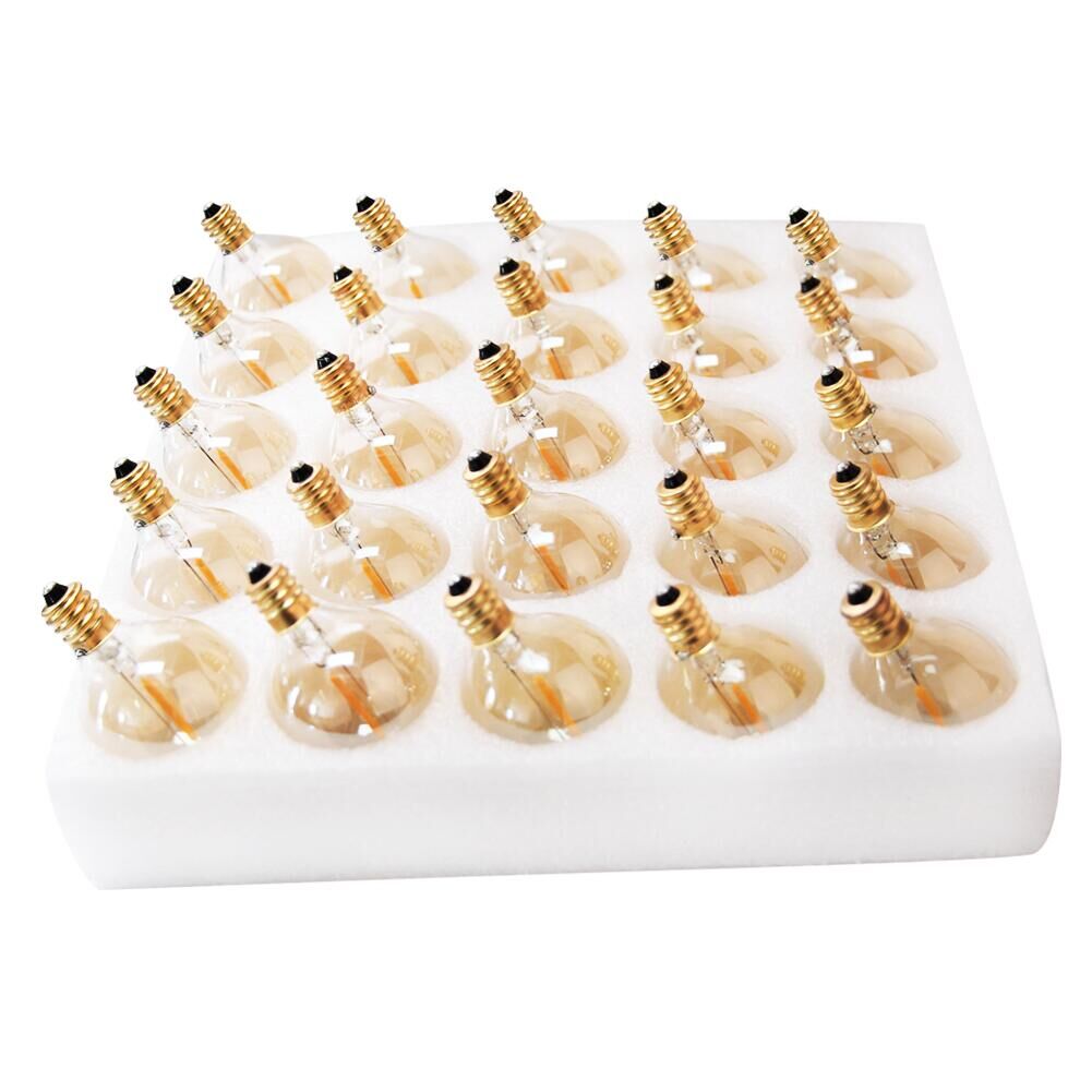 25PCS G40 1W LED String Lights Replacement Bulb E12 220V 110V Warm White 2200K LED Lamps Replace G40 5W 7W Incandescent Bulbs--Warm white 2200K--E12 110V-130V. 