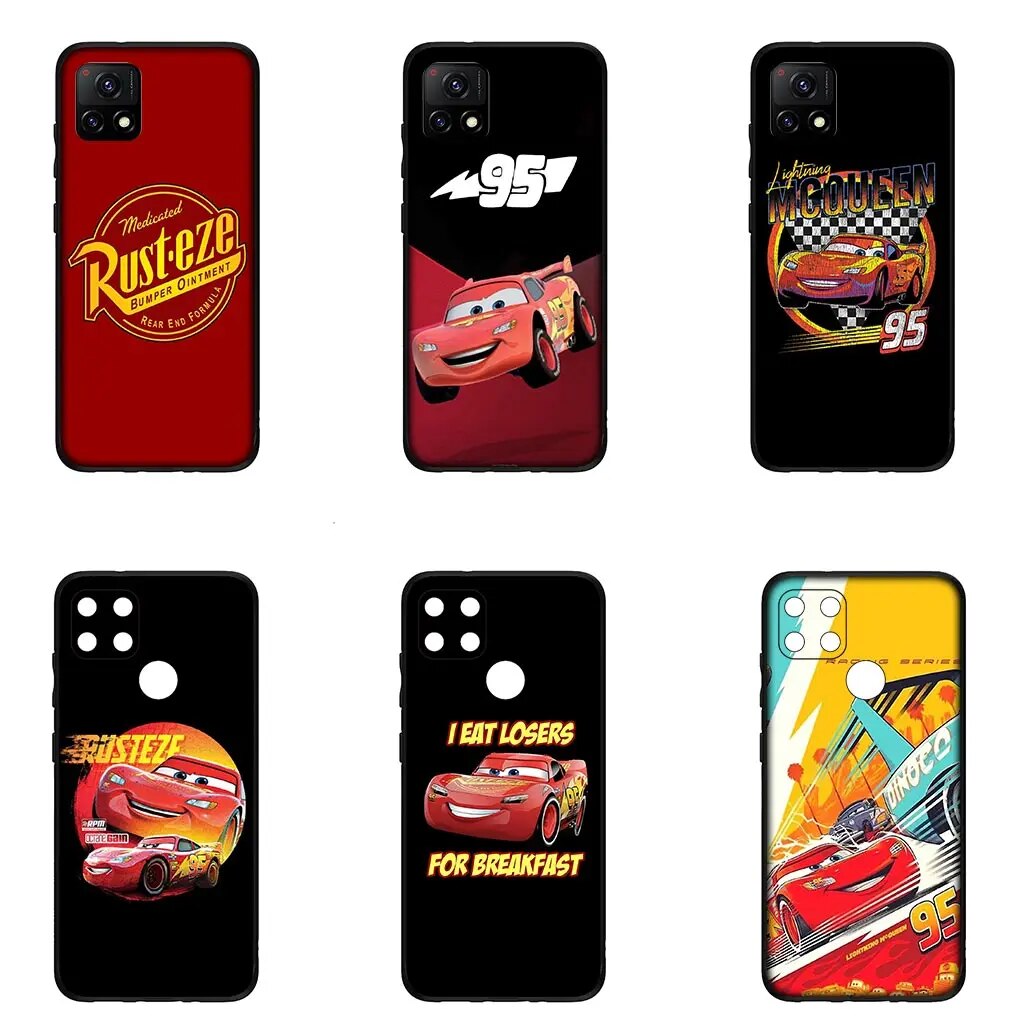 Cars 95 Lightning McQueen Car Phone Cover for VIVO Y11 Y12 Y15 Y17 Y20 Y21 Y33S Y31 Y52S Y51 Y53 Y70 Y74S Y76 Y75 T1 Soft Case. 