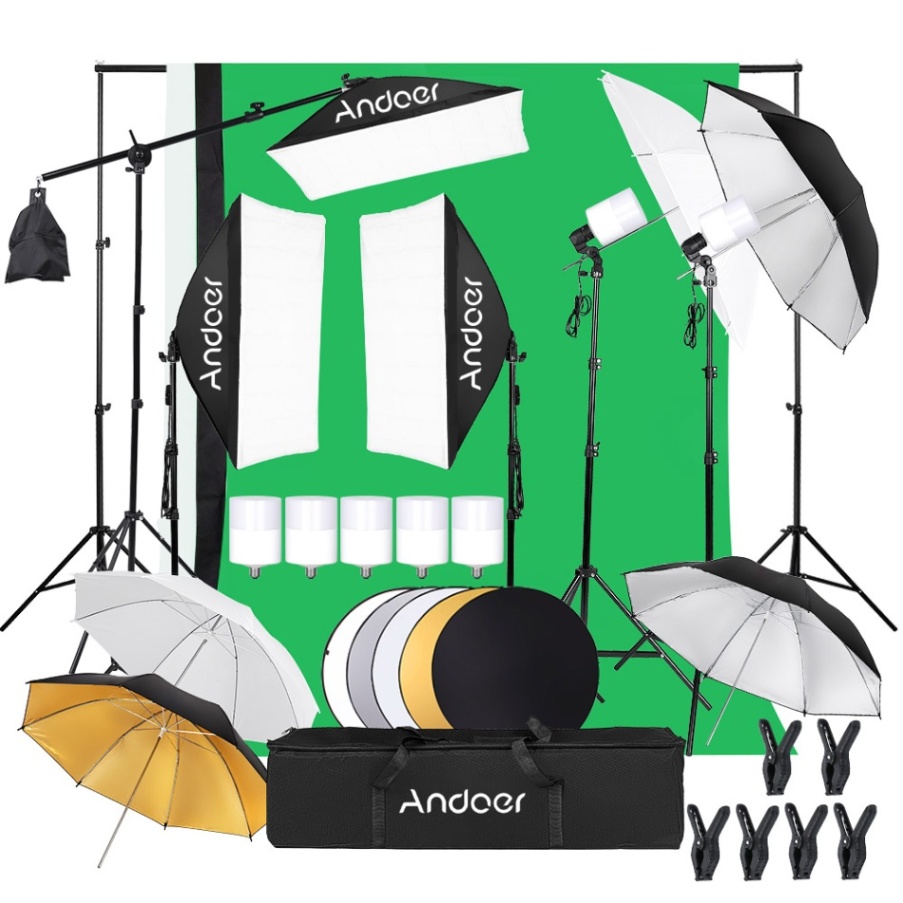 Andoer Softbox Light Kit Studio Photography Kit with Softbox Light Stand for Portrai Product Wedding Photography Live Streaming. 