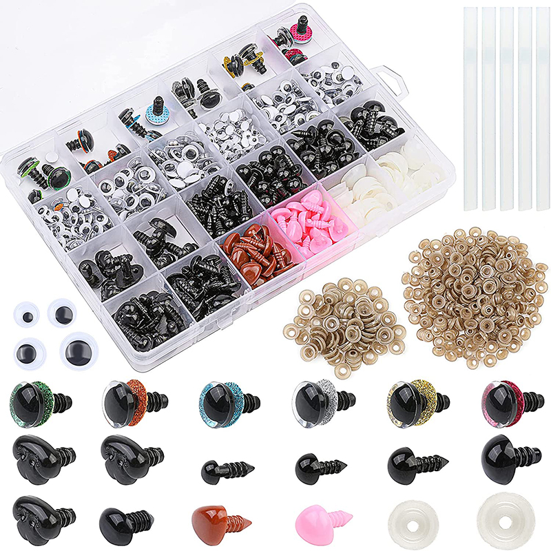 KRABALL Plastic Safty Eye And Nose Kit For Toy Plush Eyeballs For Doll Making Wool Felting Handmade Craft Accessories Tools MuXiaRe