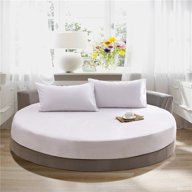 100% Cotton Fitted Sheet Round Hotel Home Extra Soft Round Bed Sheets and Pillowcases Pure Cotton Bedsheet with Elastic Straps. 