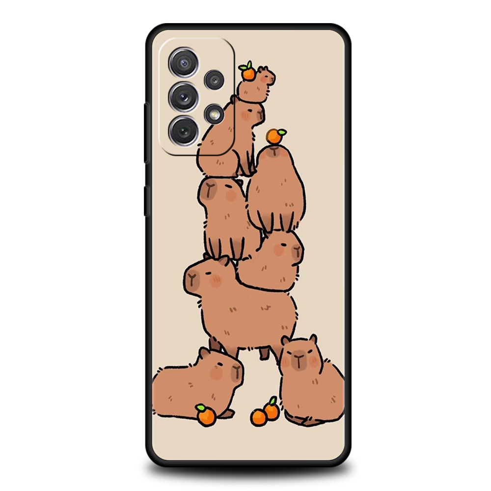 Cartoon Capybara Phone Case for Samsung Galaxy A15 A14 A25 A54 A34 A51 A71 A72 A73 A32 A52 A52S A11 A21S A31 A41 5G Soft Shell. 