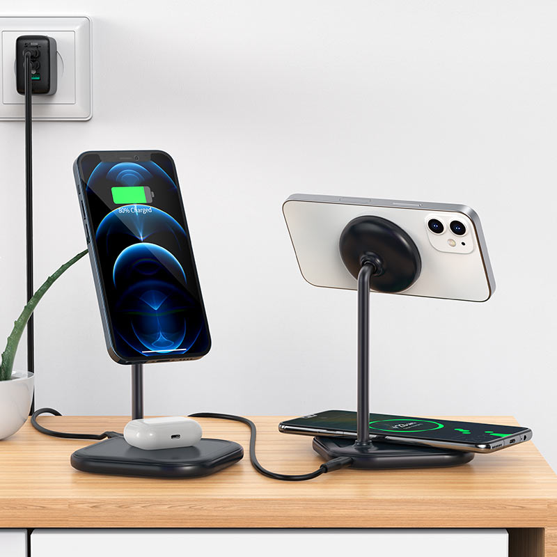 ACEFAST E6 desktop two-in-one wireless charging holder. 