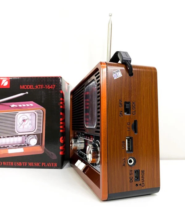 Ktf-1647 Portable Wireless AM FM SW 8 Band Bt Outdoor Home Radio Speaker with Flashlight Multi-function Mp3 TF USB Music Player. 