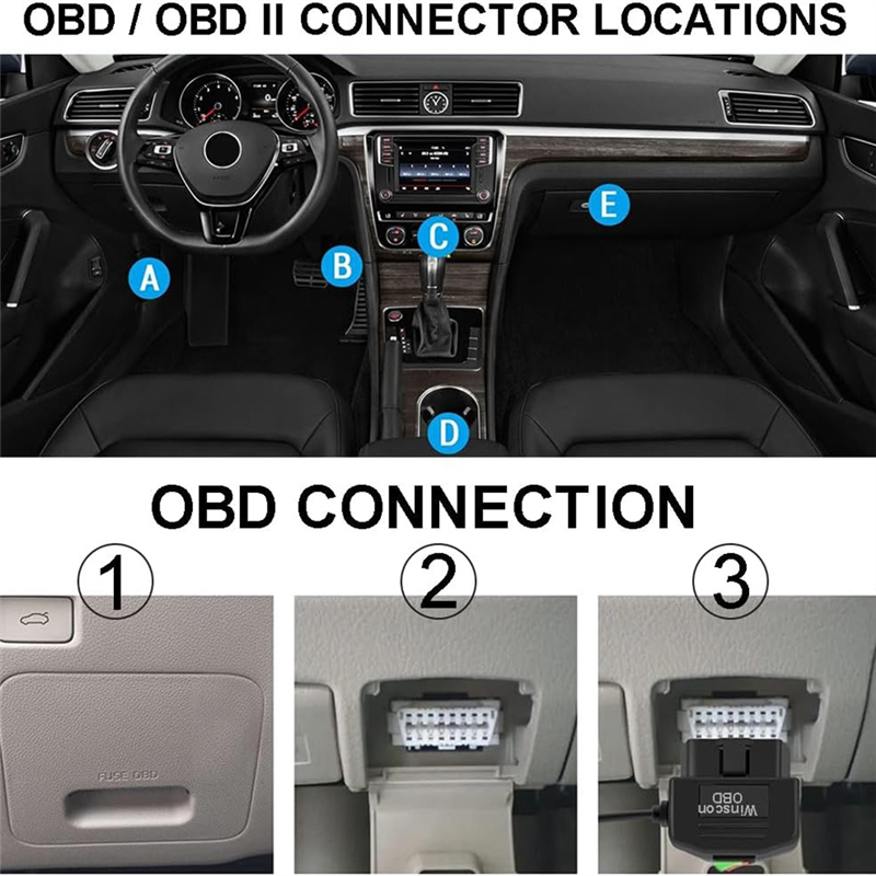 Dash Cam OBD Hardwire Kit Dash Camera USB Type C Hardwire Set with OBD Power Cable for Dashcam 12-24V to 5V/3A. 