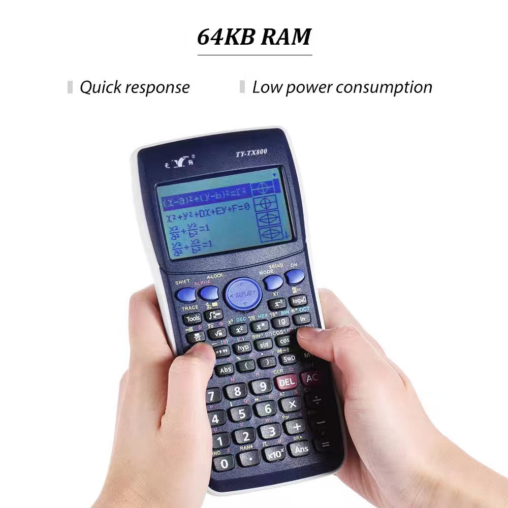 Calculator Scientific Graphic Calculator Multi-Functional Calculator Large LCD Screen Adjustable Contrast/Brightness with Sliding Protective Cover. 