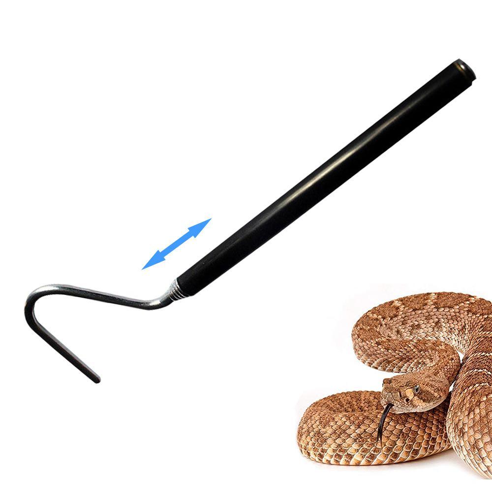 Snake Hook Stainless Steel Black Sliver Adjustable Long Handle Catching Tools Trap Tong. 