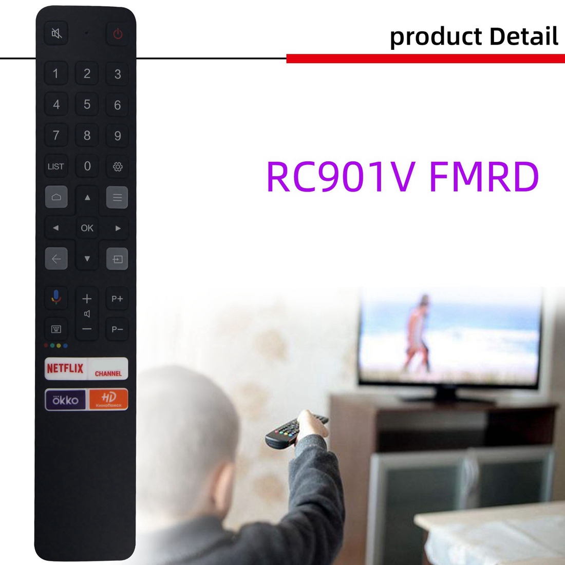 Remote Control RC901V for TCL Smart TV Remote Control (RC901V FMRD). 