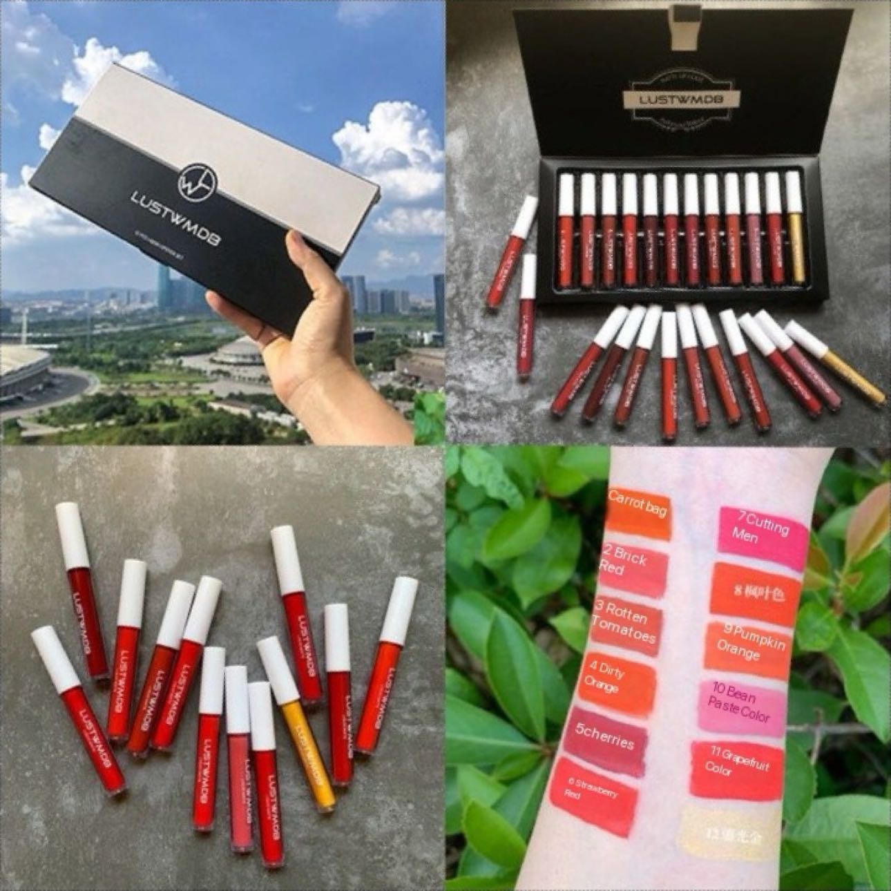 LUSTWMDB 12 PCS LIQUID LIPSTICK SET