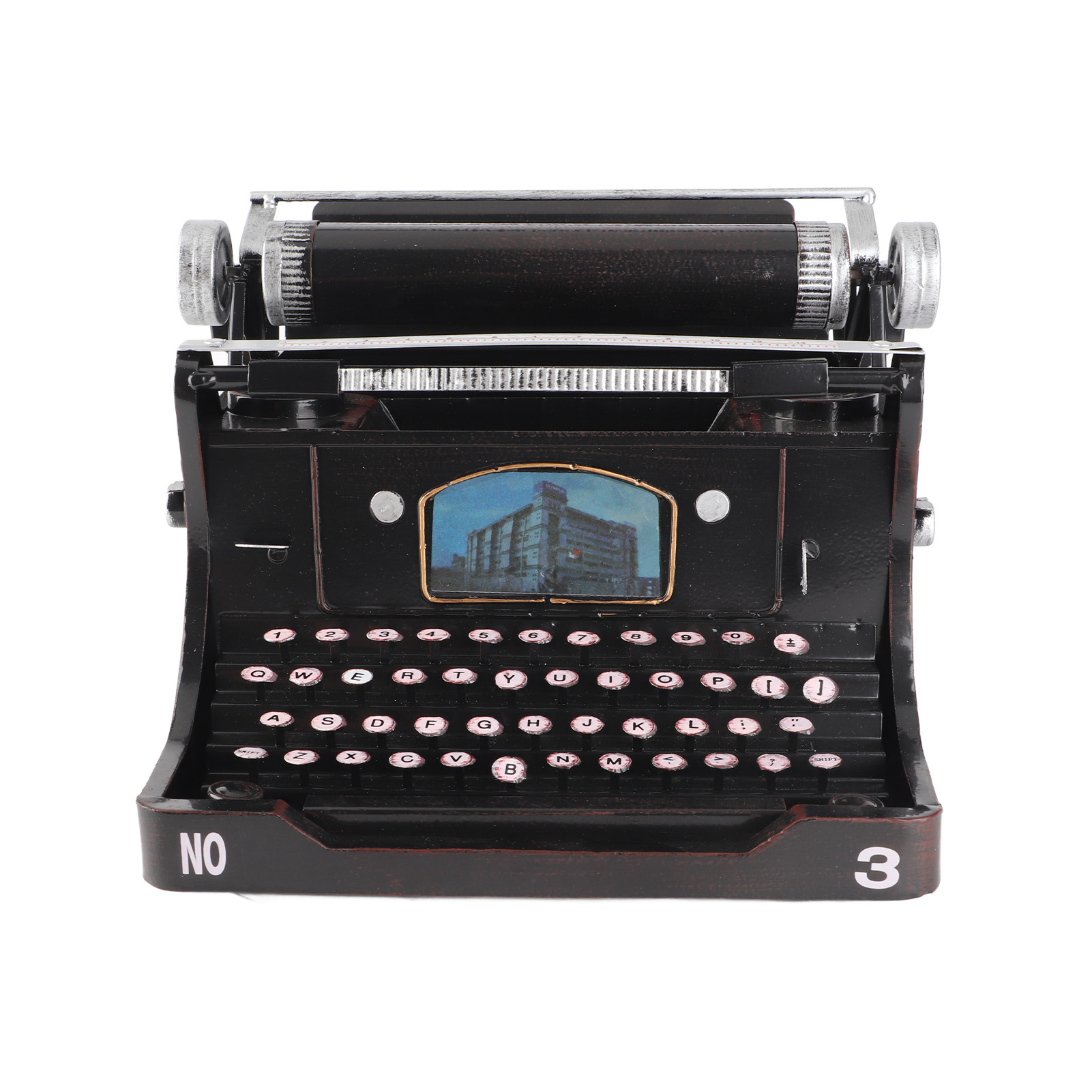 Black Portable Typewriter Rust Resistant Antique Typewriter Model Exquisite Show Taste Widely Applicable Perfect Gift for Home. 