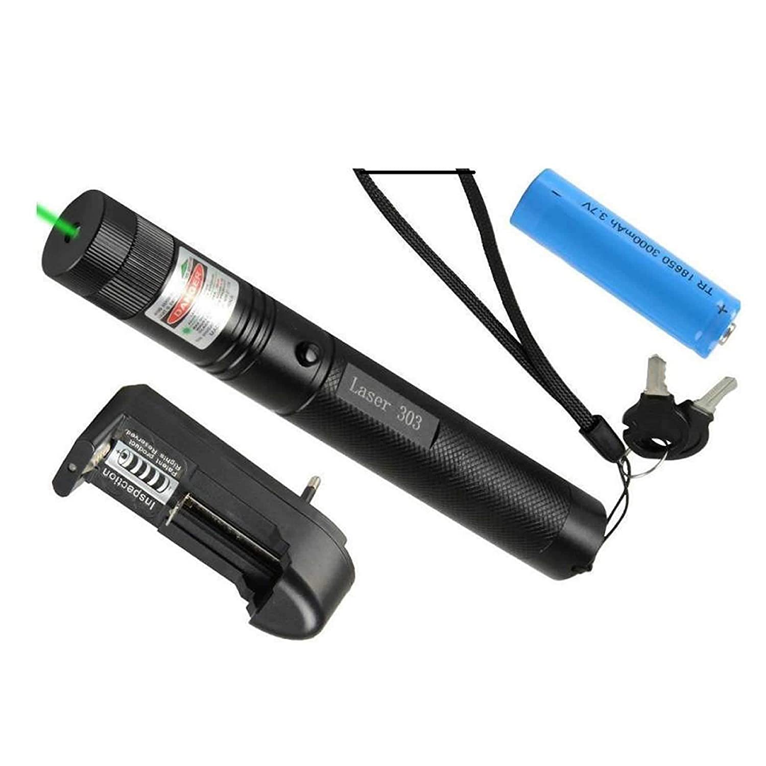 Laser Pointer Light Rechargeable Green Adjustable Burn Match Light goes up to the plane. 