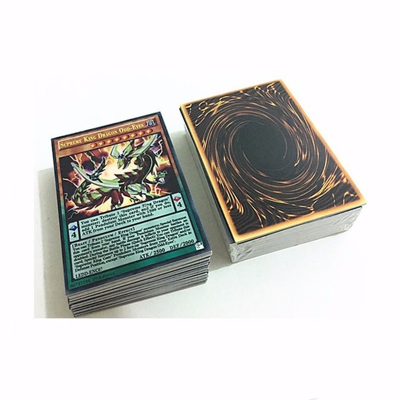 【happy one】100PCS Yu Gi Anime Around English Version Flash Battle Cards All Flash Cards Collection Don't Repeat Gift Toy. 