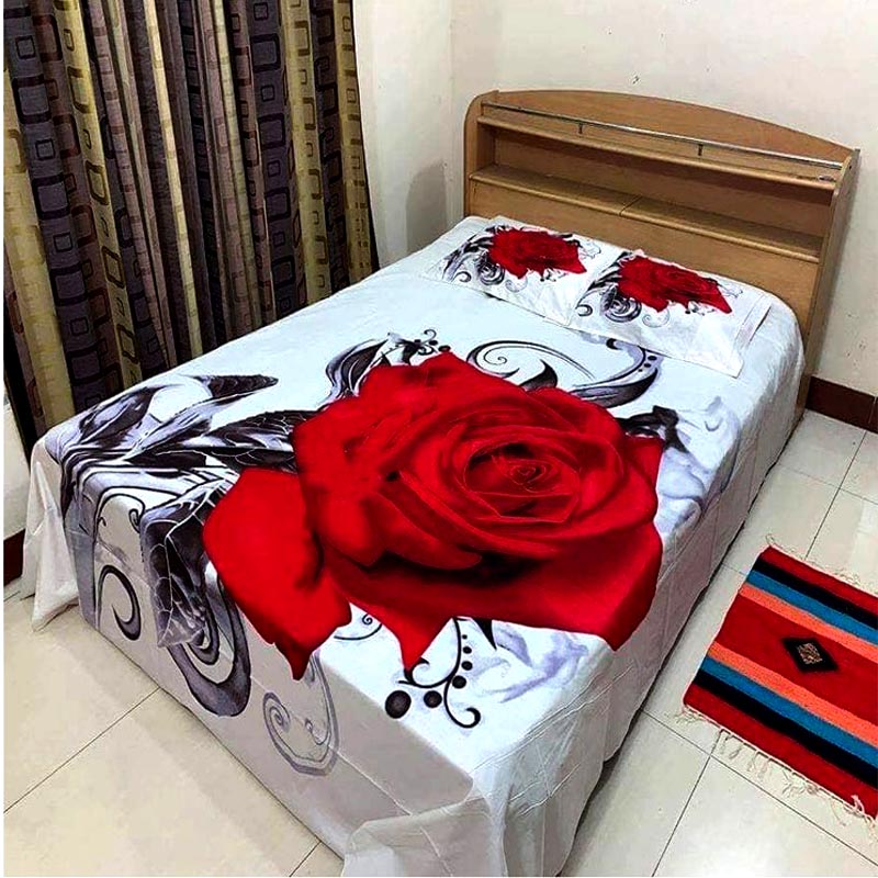 Cotton Print 7.5/8.5 Feet Double King Size Bedsheet Set With Two Pillow Covers Comfort and Complete Bedroom Ensemble