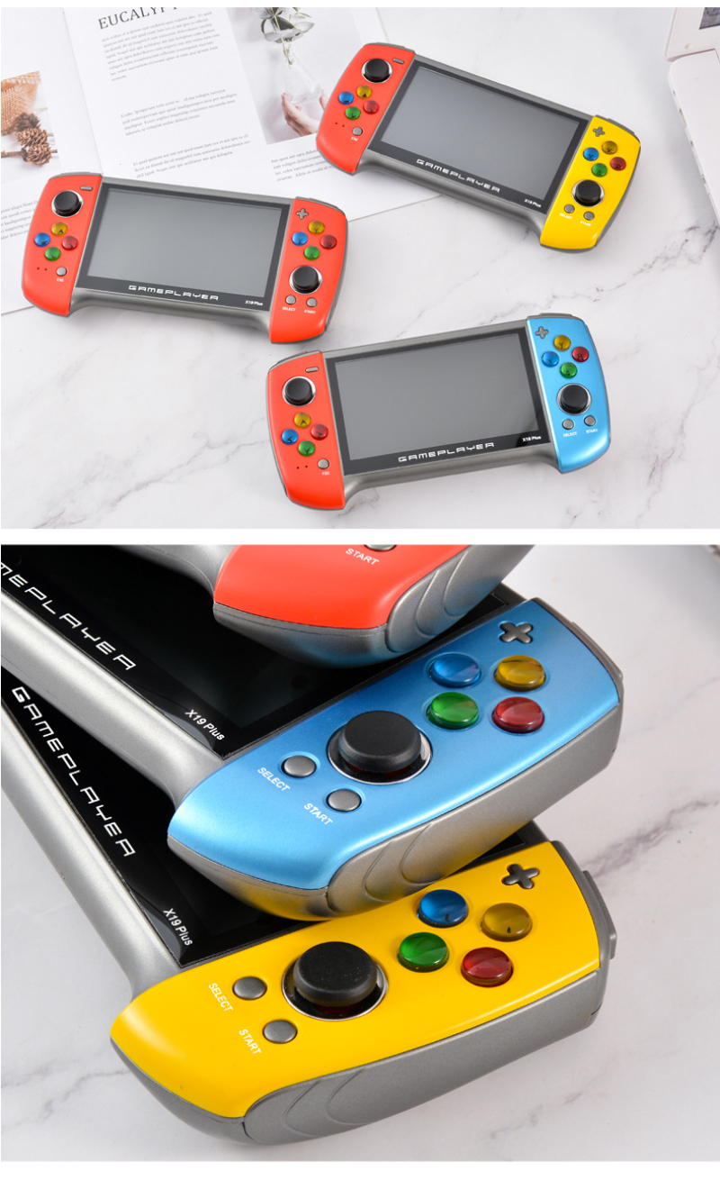 【Vwinget】 Gamepad X19 Plus Handheld Retro Game Console 5.1-inch Large Screen Supports for PS1 GBC MD Nostalgic GBA Game Console. 