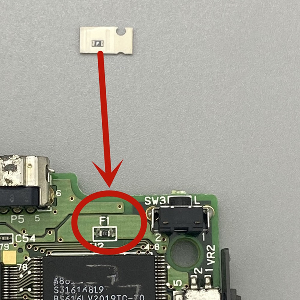 High quality motherboard fuse for GBA SP game console F1 F2 fuse repair replacement. 