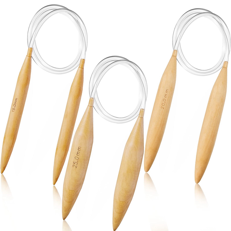 Bamboo Circular Knitting Needles Set for Chunky Yarn US Size 19,35,50. 