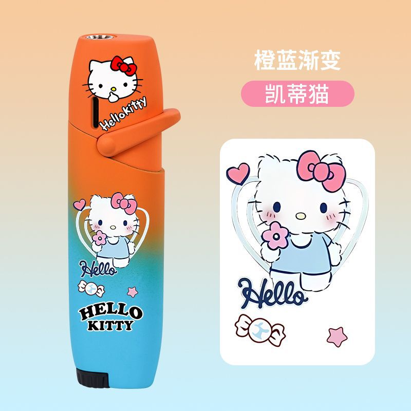 New Cool Cute Cartoon Creativity Unique Gradient Strawberry Bear Windproof Lighter for Boyfriend for Girlfriend. 