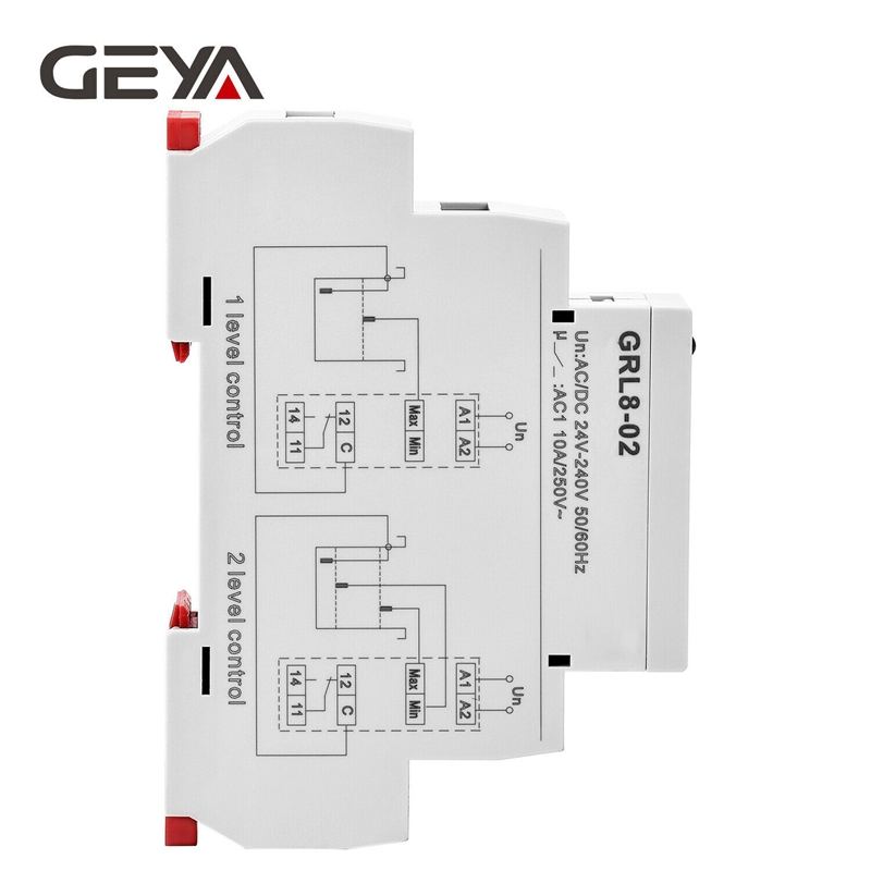 GEYA GRL8-02 Liquid Control Relay Level Control Relay 10A ACDC24V-240V Wide Range Voltage Water Pump Relay. 
