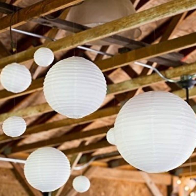 Light up life 3pcs 16'' White Round Paper Lantern lanterns Party Wedding Banquet Event Decora. 